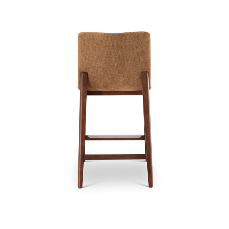 Modern Brazilian - Godan Stool, Jackpot Terracotta Seat/Nogal Frame, Counter Stool (25.25” Seat Height)