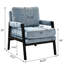 Fauteuil rembourré en chenille bleue, aspect moderne de style Mid-Century - siège confortable, siège en bois de couleur stable et amovible, dossier, solide-130704176