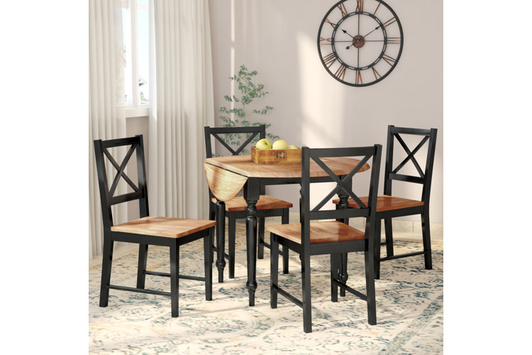 Powe Drop Leaf Rubberwood Solid Wood Dining Set