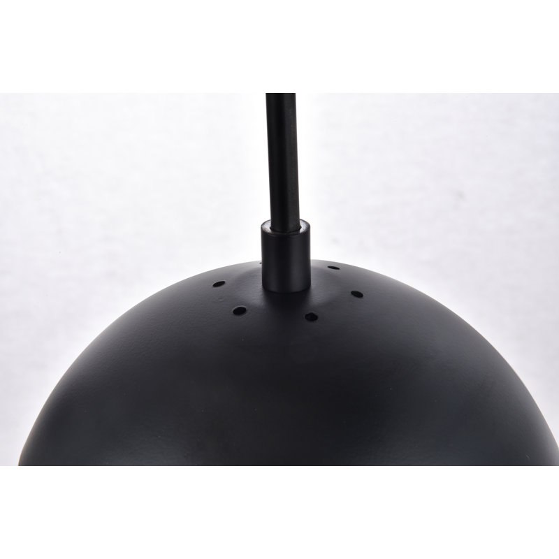 Luminaire suspendu en forme de globe à 7 lumières pour îlot de cuisine Yearby, Noir, Blanc givré