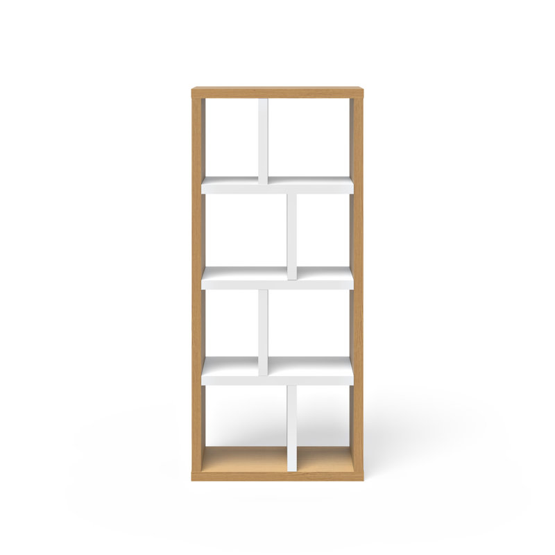 Shanisha 159 cm H x 70 cm W Library Bookcase, Natural/White