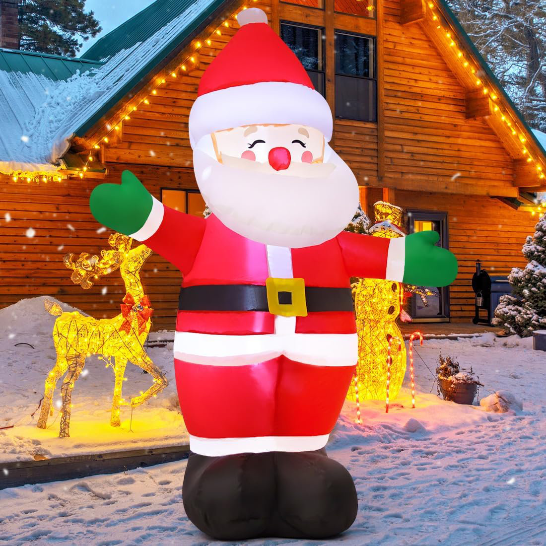 GOOSH Christmas Inflatable 5FT Inflatable Santa Claus Outdoor