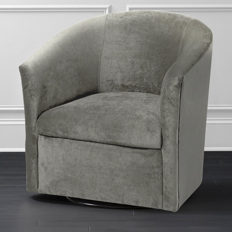 Tabouret pivotant en frêne de 30 po de largeur - densité de mousse 1,9, hauteur des accoudoirs de 27 po, mouvement stable en microfibre de bureau gris à 360 degrés, produit confortable de 29,45 po