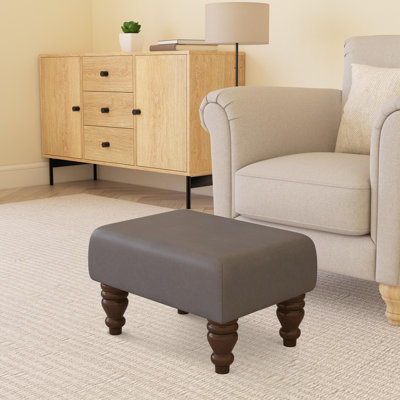 Acierno Natural Wood Turned Leg - Faux Leather