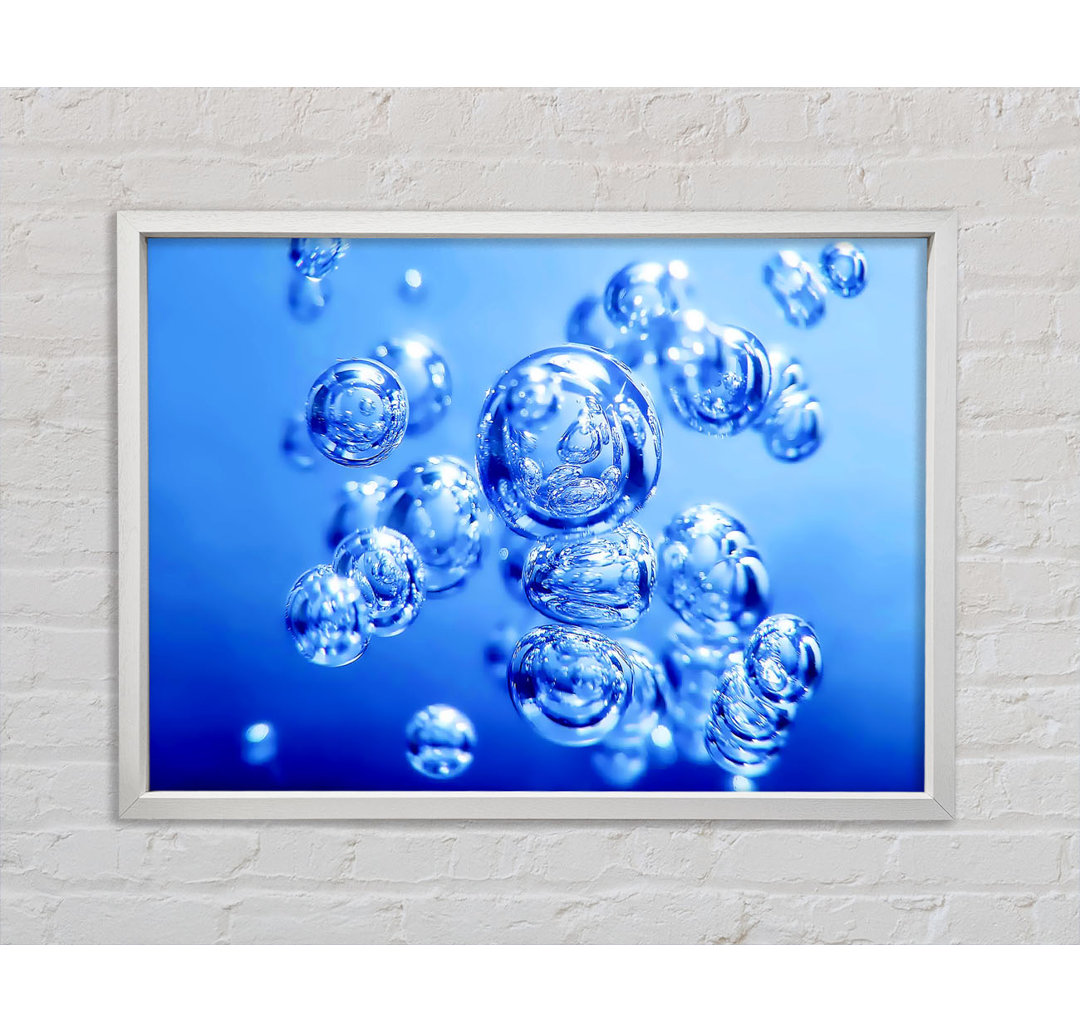 Liquid Blue Bubbles - Einzelbildrahmen Kunstdrucke auf Leinwand