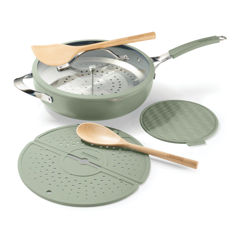 Ensemble casserole en céramique antiadhésive 7 pièces Vue All-in-One Plus, Vert
