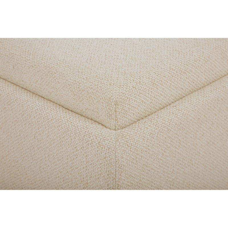 Montana Square Ottoman, White Polyester