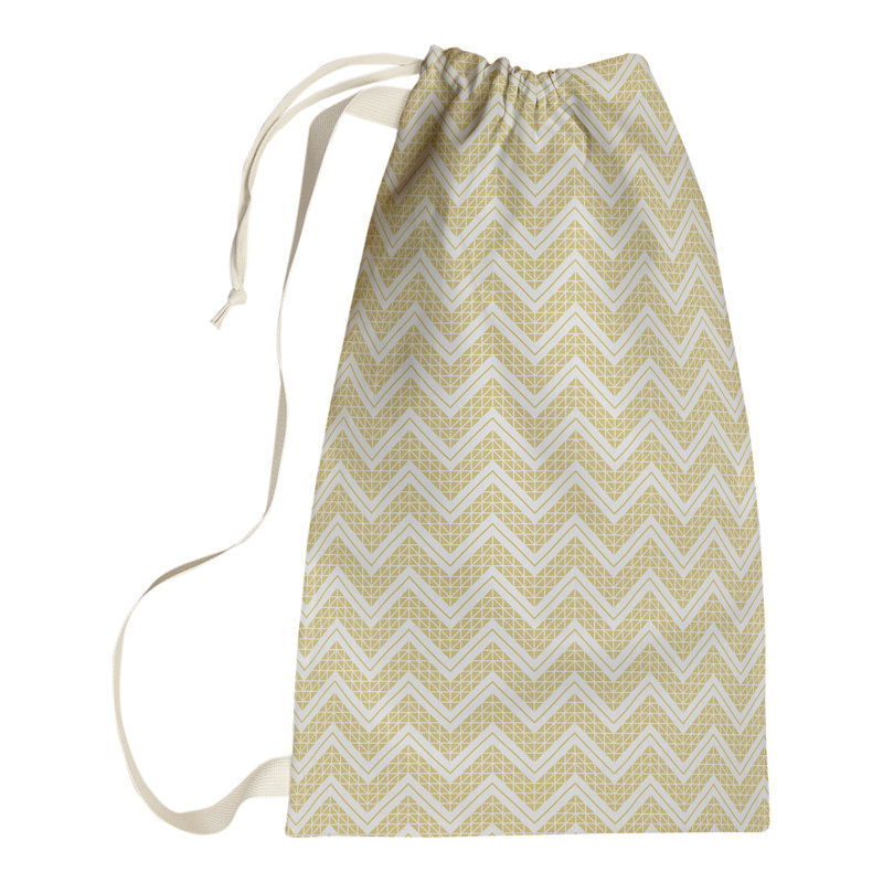 Sac à linge Stephenie, H 29 po x l 18 po x P 1,5 po, Jaune / Blanc