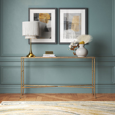 Ziegler 56.3'' Glass Top Console Table