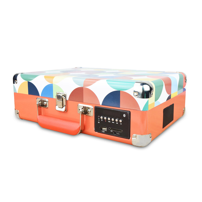 Valise tourne-disque décorative, tourne-disque (orange)
