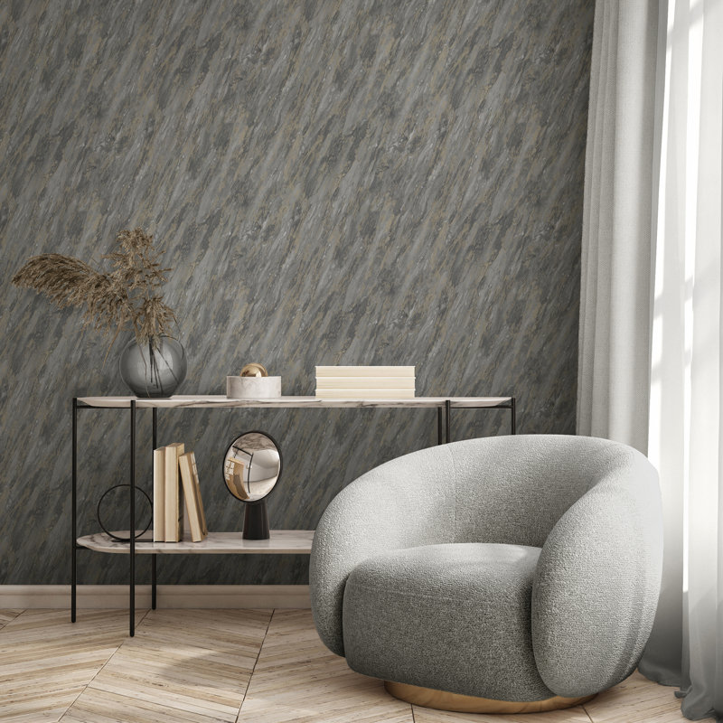 Papier peint Glint Luxe Marble, Gris foncé