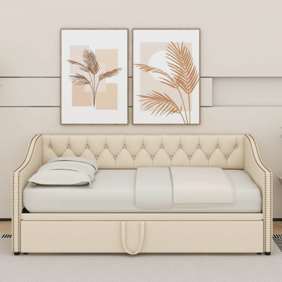 Twin Size Upholstered Daybed With Trundle