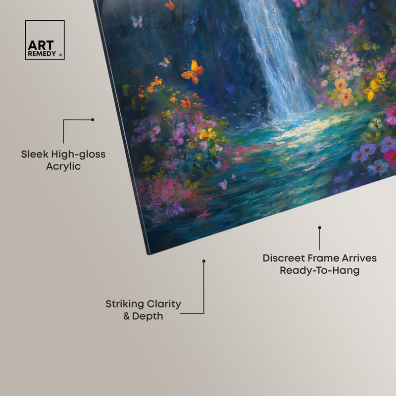 Décoration murale nature cachée Hidden Falls II par Art Remedy, prête à être accrochée, H 15 po x l 10 po