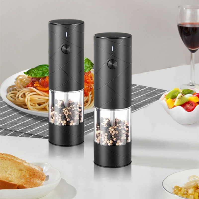 Ensemble de moulin électrique à poivre et à sel, rechargeable USB, grosseur réglable, lumière DEL, rechargeable, grande capacité