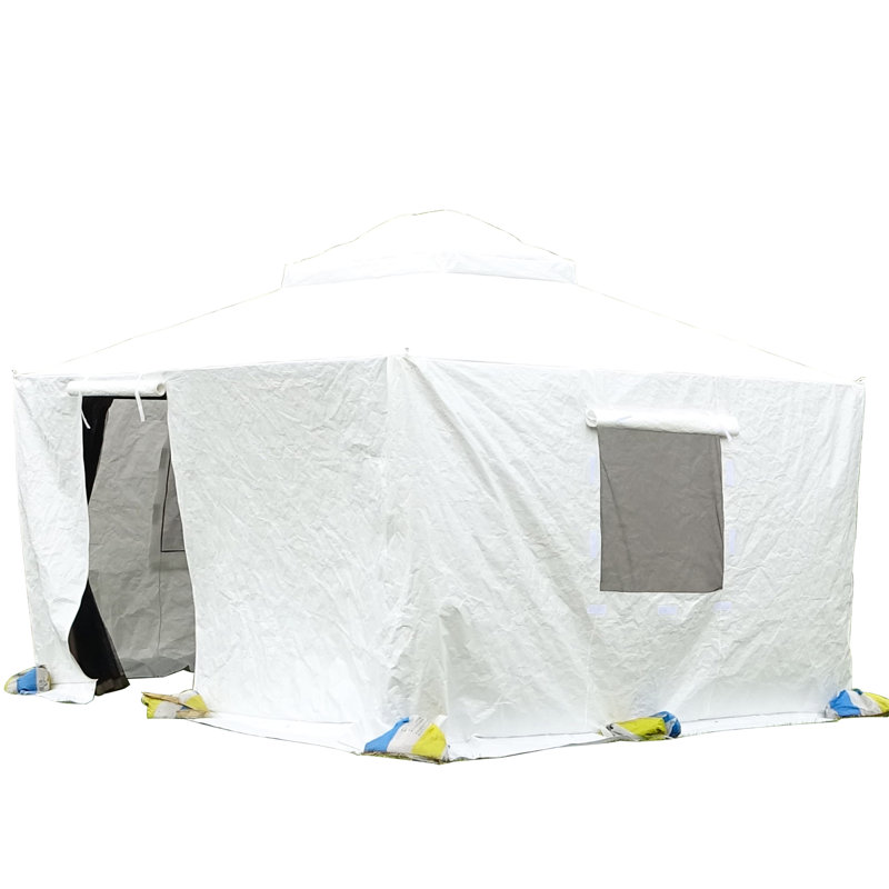 Housse de pavillon de jardin universelle 12 pi x 12 pi - toutes saisons imperméable avec parois latérales, fenêtres en filet de polypropylène, enceinte de rangement blanche