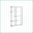 Bookshelf 5 Tier 60”h Modern | Glossy White Laminate Clear Tempered Glass | White MDF