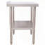 Table de préparation robuste en acier inoxydable avec tablette réglable