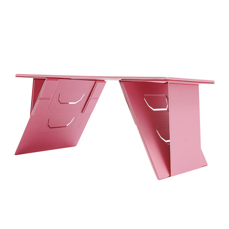 Foldable Bed Laptop Table Portable Lap Bed Desk With Angle Adjustable And Adjustable Height, Pink