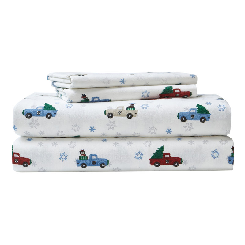 Twin Gray Cotton Flannel Deep Pocket Sheet Set