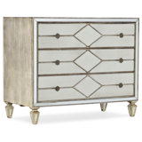 Sanctuary 2 Queen of Diamonds 3 - Drawer Nightstand Bachelors Chest in Silver