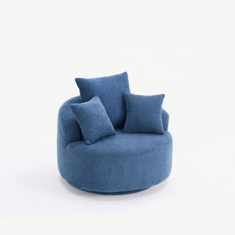 Swivel Barrel Chair, Blue