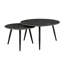 Table d'appoint 3 de style contemporain avec attrait en pierre frittée noire et pieds de tables gigognes en métal
