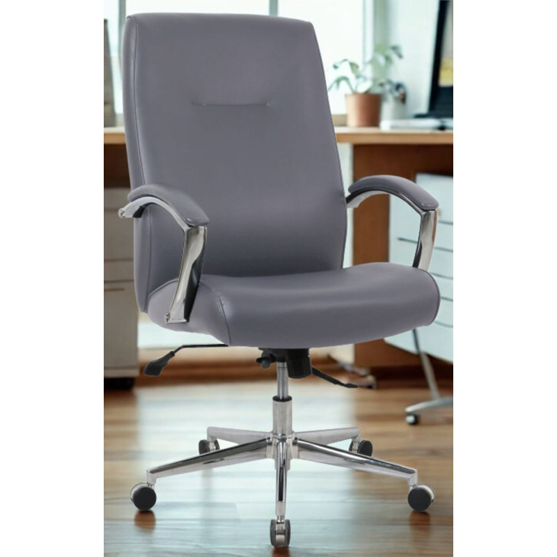 Grande et haute chaise de bureau rembourrée Contour - capacité de poids de 350 lb, qualité commerciale, gris, Gris