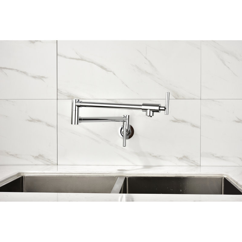 Pot Filler Faucet - Brass Inner, Outer, Quiet Flow Supply Structure, Coating, Stable Release, Brass