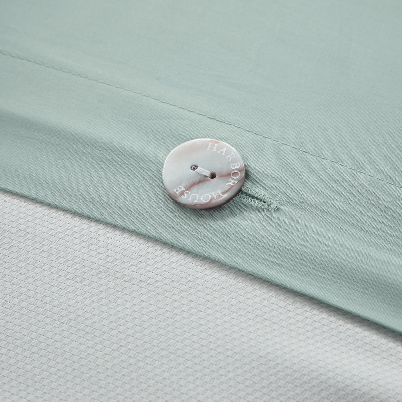 Housse de couette mini 100 % coton (grand lit/queen) - Superbe broderie corail et bordure assortie. Pièce de qualité supérieure.