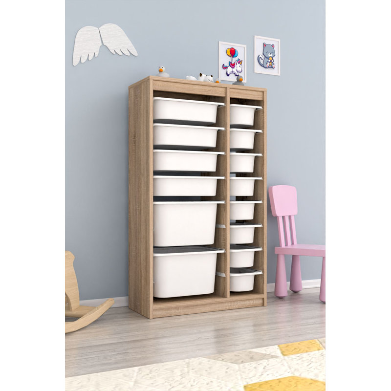 Armoire polyvalente moderne | 100% panneau de particules enduit de mélamine, épaisseur: 0,7 pouce | Comprend de nombreuses tablettes, des pieds en plastique et une conception murale | Parfait pour le bureau à domicile, le salon ou les solutions de rang