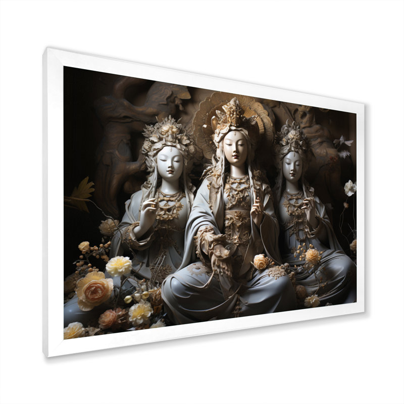 «Imperial Mystical Guardians» - reproduction, Cadre simple blanc, H 16 po x l 32 po x P 1 po