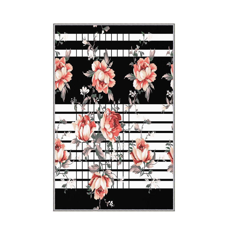 Stylish Woven Carpet (4.6 x 7.2 Feet), 100% Polyester, 0.4 in Pile Height | Antibacterial, Non-Slip Underside, Machine Washable | 3D Digital Print Design | Perfect for Living Room, Bedroom, & Dining Areas