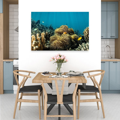 Vibrant Coral Reef Life Colorful Peaceful Tranquil Fish Nature Ocean Wall Art Print
