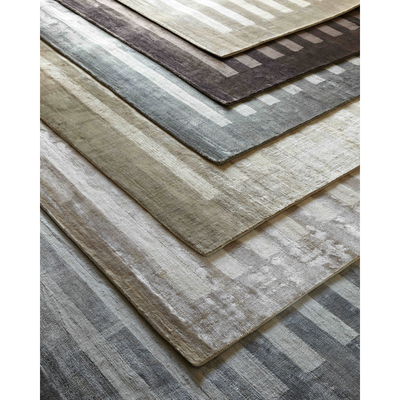 Wide Striped Area Rug in Chocolate, Rectangle 12' x 15'