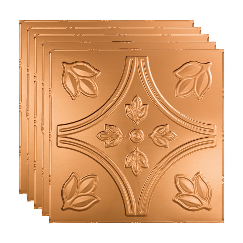 Panneau de plafond décoratif décoratif en vinyle style traditionnel 5 pi x 2 pi FASÄDE, Cuivre poli