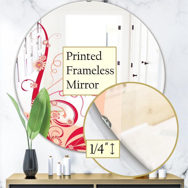 Miroir d'appoint vibrant sans cadre, H 23,6 po x l 23,6 po