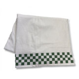 Bath Sheet With Indigo Check Border