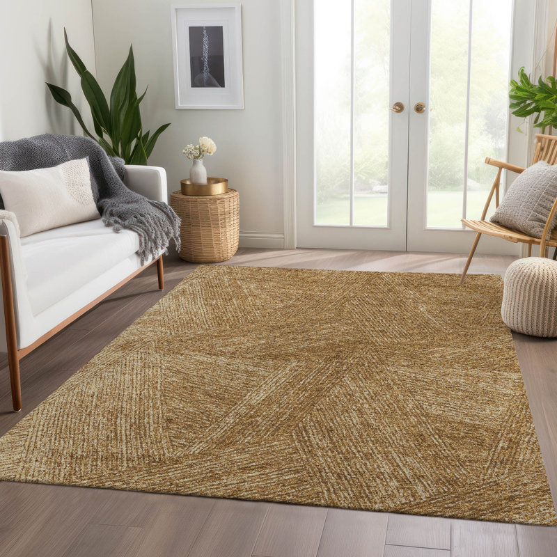 Premium Machine Washable Finchley AMF991 Lines Rug, Rectangle 10' x 14'