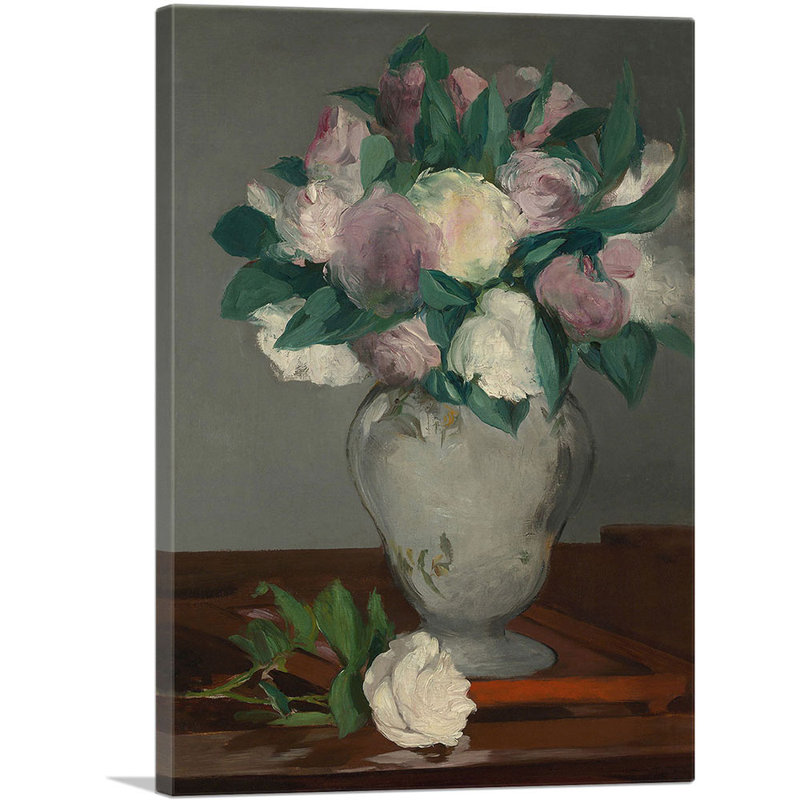 "Pivoines 1865" par Edward Manet, reproduction d'art sur toile tendue, H 40 po x l 26 po x P 0,75 po