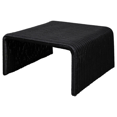 Woods Black Woven Rattan Square Coffee Table (Only Including Table)