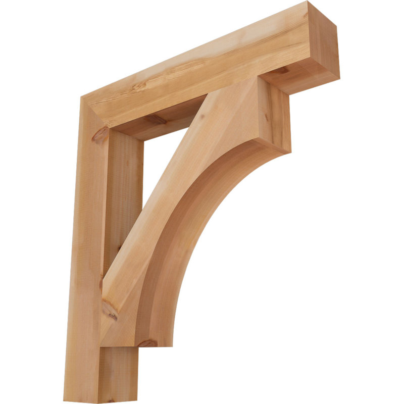 Westlake H W D Wood Bracket / Corbel, Western Red Cedar (Smooth), 38" H x 5.5" W x 34" D