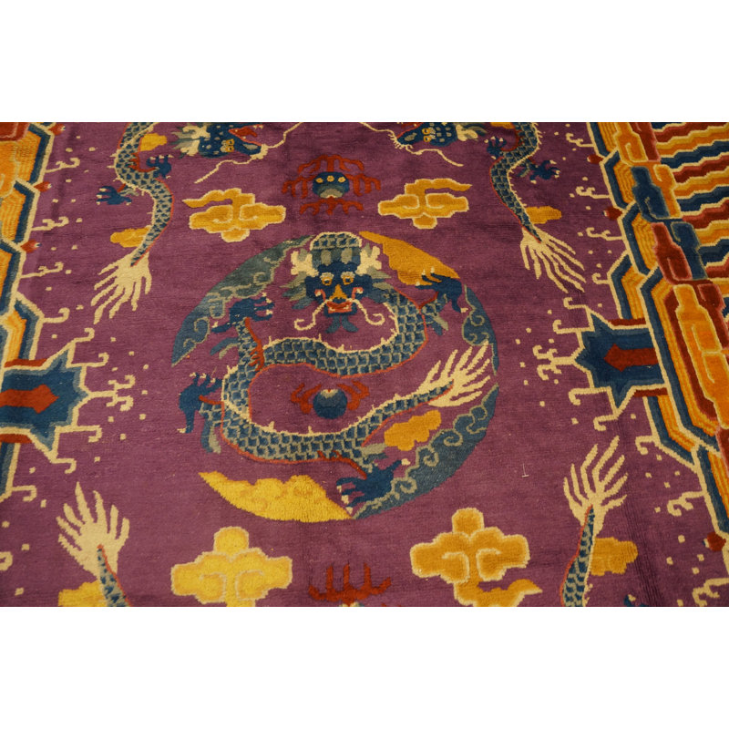 Antique Ningxia Chinese Allover Knotted Rug