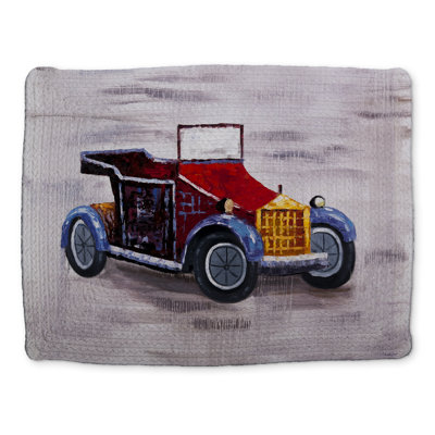 Napperon vintage pour voiture jouet bleue | Décor de polyester tressé