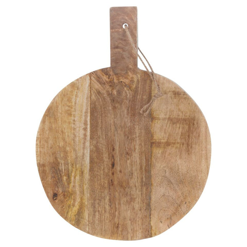 Bamboo Mango Wood Paddle Display Meat Cheese Chopping Cutting Board With Handle