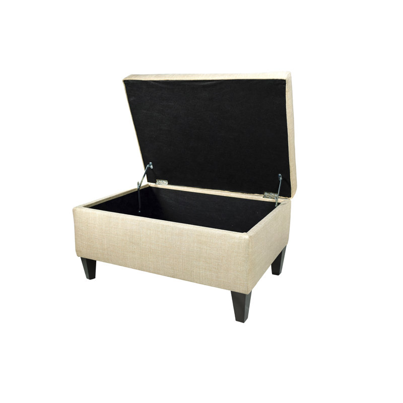 Repose-pieds rectangulaire avec rangement de 22 po Kwong, Beige