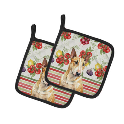 Paire de porte-casseroles miniature Bull Terrier