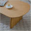 Table basse ovale avec placage en bois massif, centre de table moderne en bois massif de couleur naturelle, table d'appoint pour salon, petit espace, bureau, facile à assembler