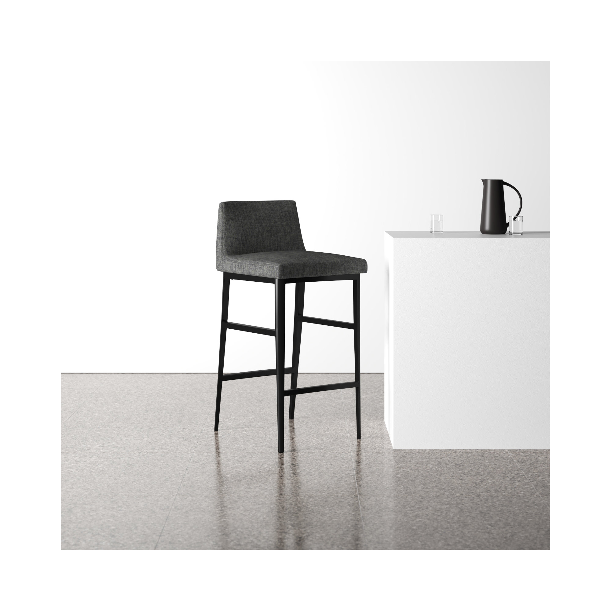 Brandi Bar & Counter Stool, Charcoal, Bar Stool (29” Seat Height)