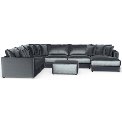 Canapé modulaire très profond avec repose-pieds assorti six pièces Rondale