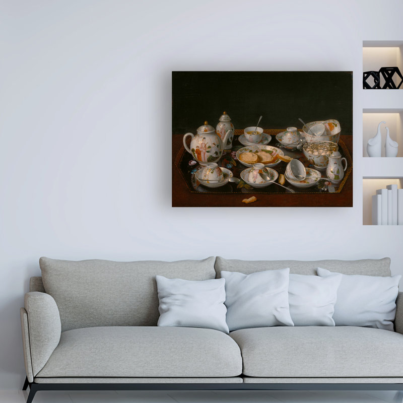 Reproduction d’art sur toile tendue « service à thé », H 24 po x l 32 po x P 2 po